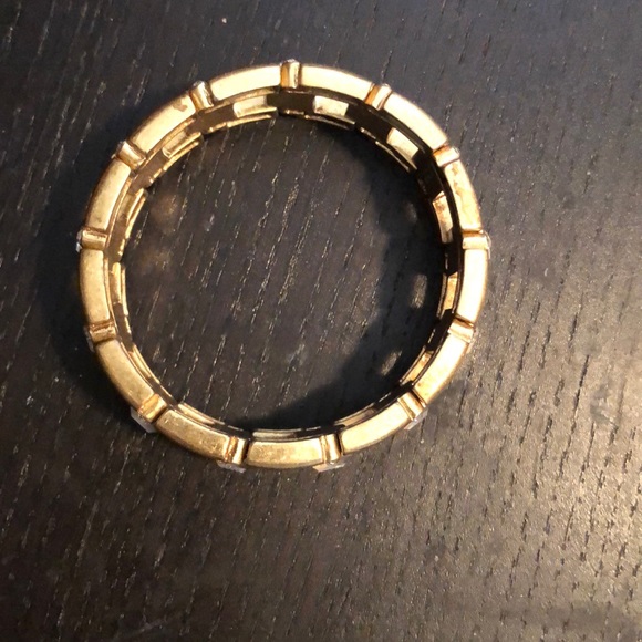 Gold and clear stone stretchy bracelet - Picture 2 of 2